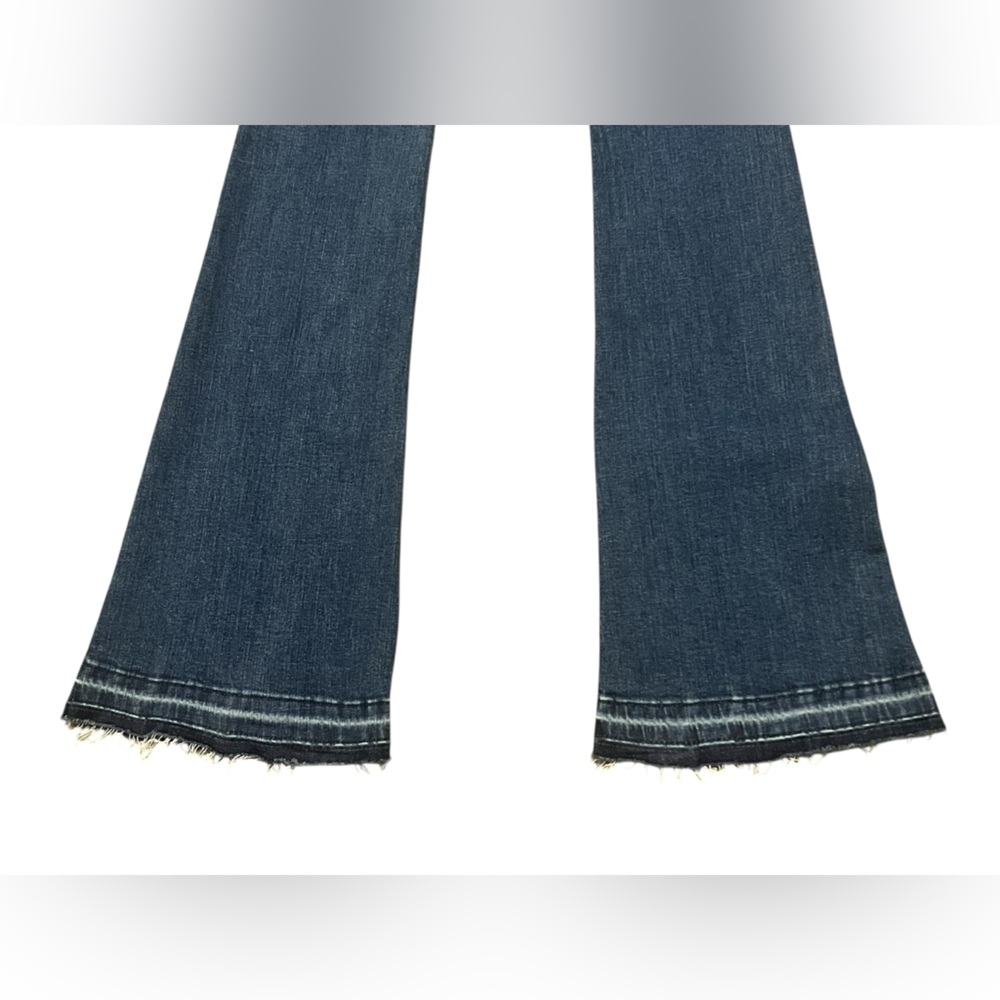 Frame le high flare high rise medium wash raw hem flare jeans - Picture 10 of 14
